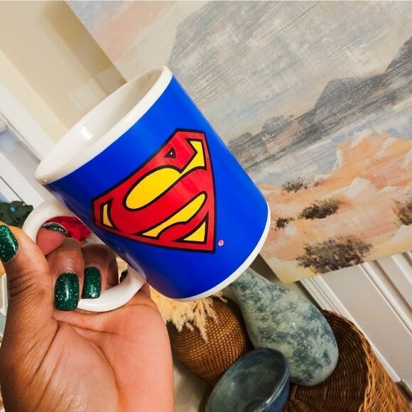 VTG 90's DC Comic Classic S Shield Logo Superman Coffee Mug. - Picture 6 of 12